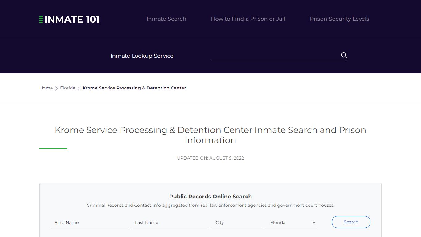 Krome Service Processing & Detention Center Inmate Search, Visitation ...