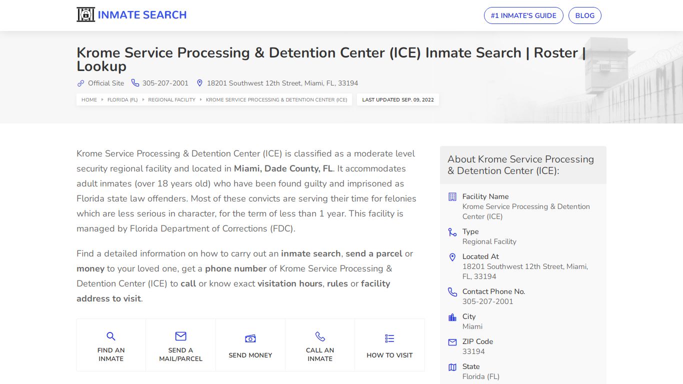 Krome Service Processing & Detention Center (ICE) Inmate Search ...